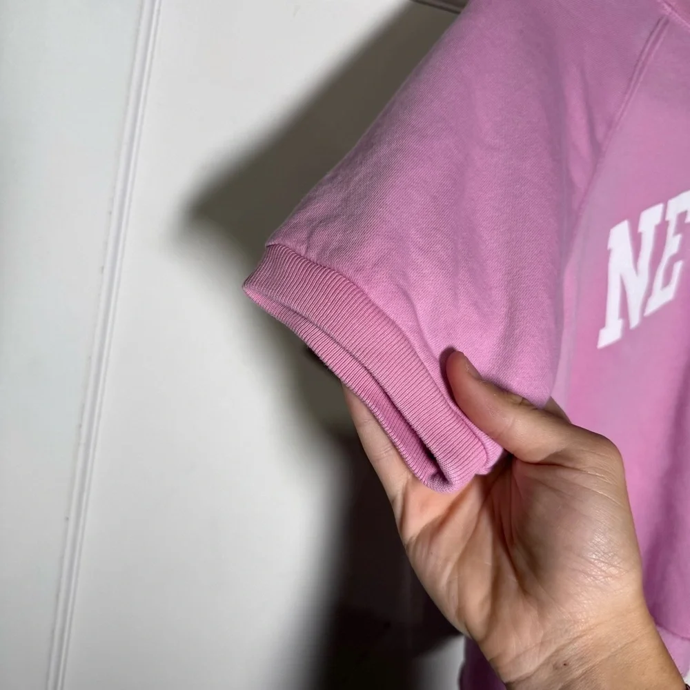 GAP Teen Raglan Boxy Sweatshirt NEWPORT Pink and White Girls Size 12